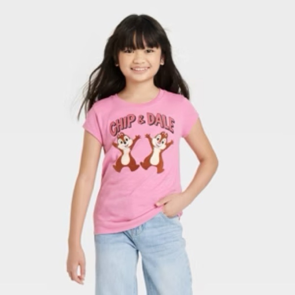 Disney Pink Chip & Dale Short Sleeve T-Shirt, Size XL (14)